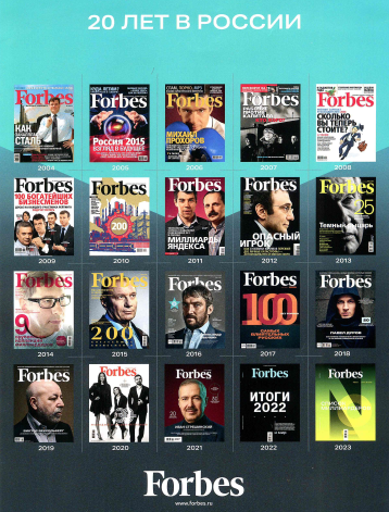 Журнал Forbes в России выпустил юбилейный номер